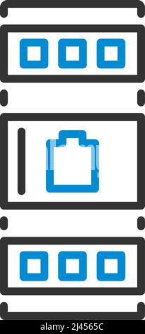 Server Rack Icon. Editable Bold Outline With Color Fill Design. Vector ...