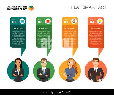 Professional modern four step business process presentation infographic ...