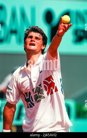 French professional tennis player Arnaud Boetsch, here in May 1994, during the French Open, officially known as Roland-Garros Stock Photo
