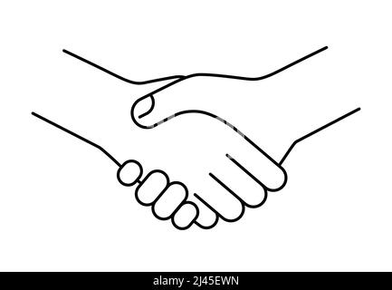 Shaking hands, white background, vector illustration Stock Vector