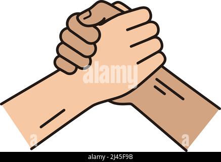 Arm wrestle hands challenge, vector illustration Stock Vector