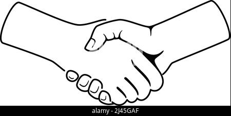 Shaking hands, white background, vector illustration Stock Vector