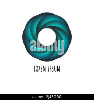 Geometric business logo in shape of letter O. Spiral circle, abstract business icon Stock Vector