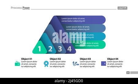 Four elements process chart slide template. Business data. Infochart, diagram, design. Creative concept for infographic, presentation, report. Can be Stock Vector