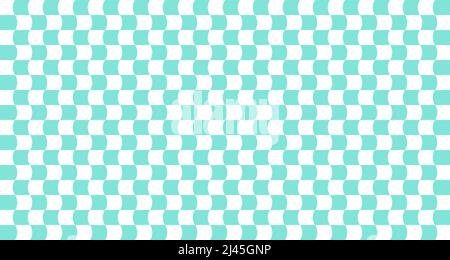 Optical illusion. Distorted chessboard. Checkered abstract background. Op art. Vector design Stock Vector