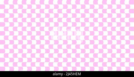 Optical illusion. Distorted chessboard. Checkered abstract background. Op art. Vector design Stock Vector