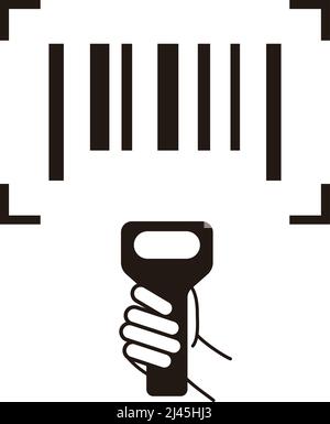 Bar code canner line icon Stock Vector