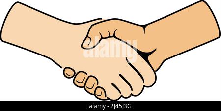 Shaking hands, white background, vector illustration Stock Vector