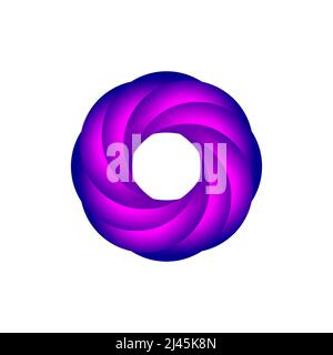 Geometric business logo in shape of letter O. Spiral circle, abstract business icon Stock Vector