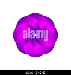 Geometric business logo in shape of letter O. Spiral circle, abstract business icon Stock Vector