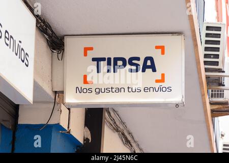 VALENCIA, SPAIN - APRIL 07, 2022: Tipsa is a Spanish logistics company Stock Photo