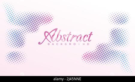 Sweet Halftone Background Design Template. Abstract Dots Pattern in Pink Violet Pastel Color Gradient Stock Vector