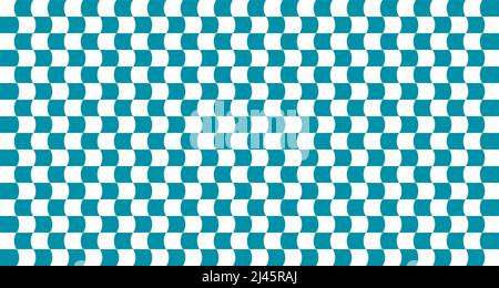 Optical illusion. Distorted chessboard. Checkered abstract background. Op art. Vector design Stock Vector