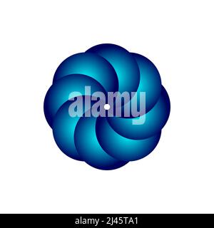 Geometric business logo in shape of letter O. Spiral circle, abstract business icon Stock Vector