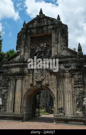 Fort Santiago Gate in Intramuros, Manila, Philippines. The defense fortress is located in Intramuros, the walled city of Manila. Stock Photo