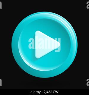 Play Icon. Blue Round Element. Vector illustration Stock Vector