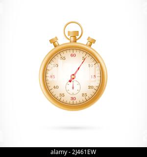 Illustration of stop watch. Sport, time, speed. Time management concept. Can be used for topics like sport equipment, deadline, time management Stock Vector