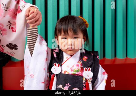 Japan. Tokyo. Portrait of a lovely japanese kid in Asakusa Stock Photo