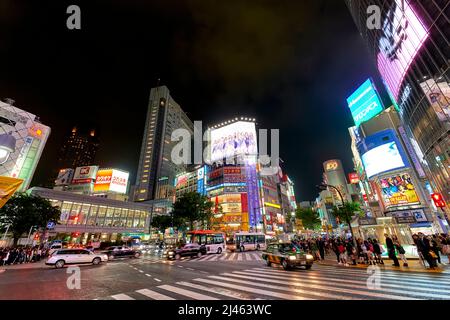 Japan. Tokyo. Shibuya district at night Stock Photo