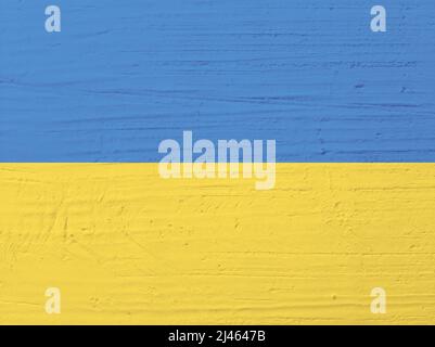 Old grunge plastering wall with blue and yellow collors Stock Photo