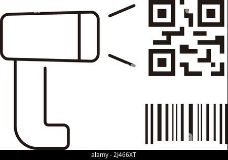 Bar code scanner icon outline vector. Scan smart check. Check ticket ...