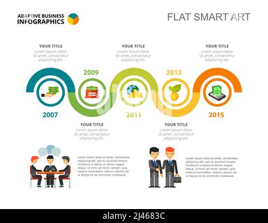 Five steps process chart slide template. Business data. Option, timeline, design. Creative concept for infographic, project. Can be used for topics li Stock Vector