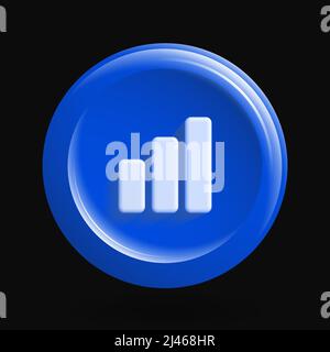 Blue Signal Icon. Isolated Blue Round Element. Vector illustration Stock Vector
