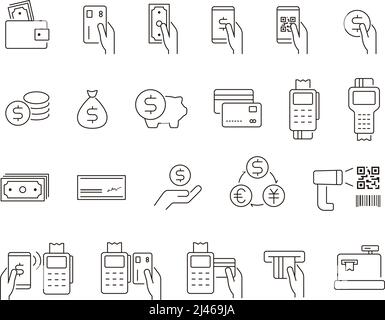 Payment method icon set, Vector illustration Stock Vector