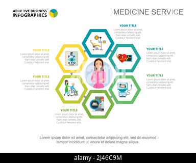 Cycle chart. Flow diagram, graph, layout. Creative concept for infographics, presentation, project, report. Can be used for topics like hospital, heal Stock Vector