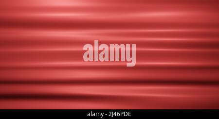 Smooth red silk or water-like surface with ripples and patterns, abstract background with copy space Stock Photo