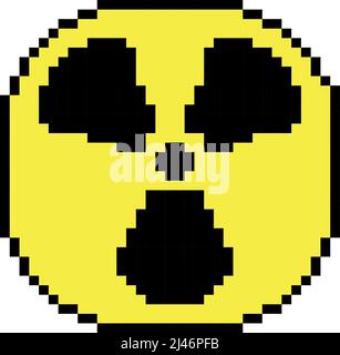 vector pixel art radioactive sign isolated cartoon Stock Vector Image ...