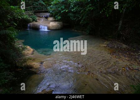 The Nicho waterfalls in the Cuban tropical forest Stock Photo