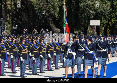 Rome, Italy. 12th Apr, 2022. Rome, Celebration for the 170th anniversary of the Pictured Police Corps: Credit: Independent Photo Agency/Alamy Live News Stock Photo