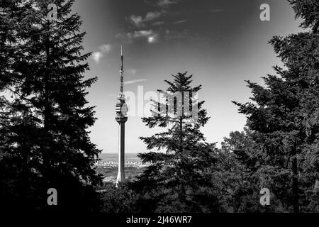 Avala communication tower, symbol of Belgrade, Serbia. Stock Photo