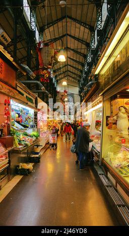 Interior of the Tarrasa market, Barcelona, Catalunya, Spain, Europe Stock Photo