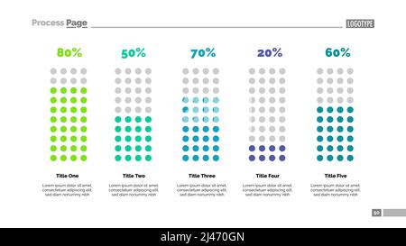 Percentage chart with five elements. Bar diagram, graph, layout. Creative concept for infographics, presentation, project, report. Can be used for top Stock Vector