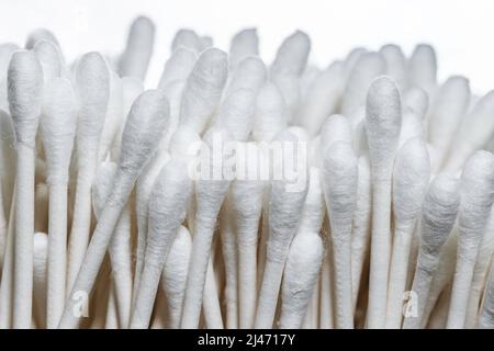 Cotton swabs, close up view. Stock Photo
