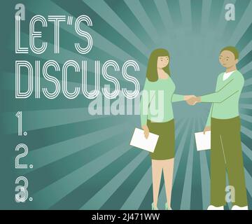 To Discuss Over Conceptual display Let S Discuss. Word Written on Permit to Talk Open ...