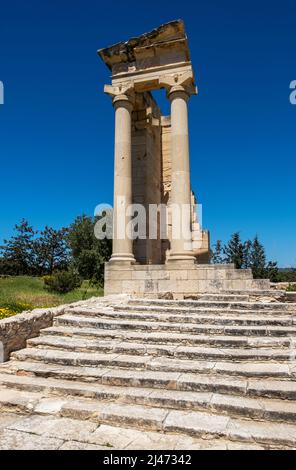 Apollo's Temple partly restored Sanctuary of Apollon Hylates at Kourion Archaeological Site, Episkopi, Republic of Cyprus Stock Photo