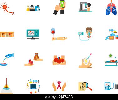 Viral infection icon set. Can be used for topics like disease, diagnostics, medicine, hospital Stock Vector