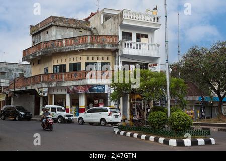 Bali, Indonesia.  Street Scene, Local Architecture, Klungkung, Semarapura. Stock Photo