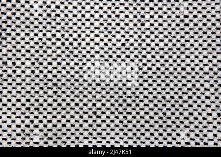 close up of the checked black and white upholstery fabric texture Stock Photo