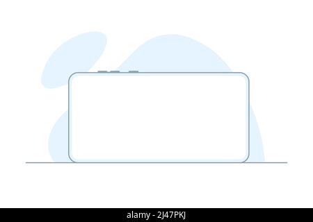 Mobile phone with a blank screen in hand Stock Vector