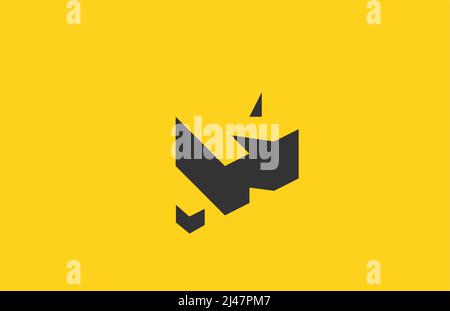 yellow black k alphabet letter logo icon with shadow design. Creative template for company and business Stock Vector