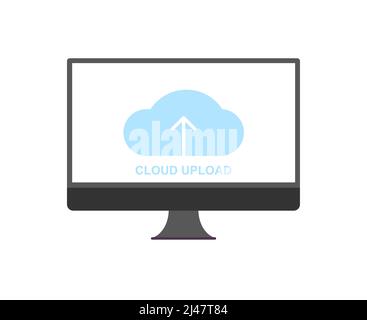 Upload vector icon, cloud storage symbol. Vector illustration for web site Stock Vector