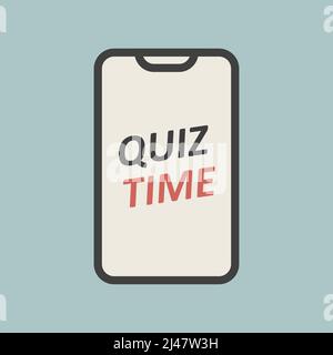 Online Quiz From on Phone. Choice and survey. Symbol of quiz online in website, choice and quiz exam list Stock Vector