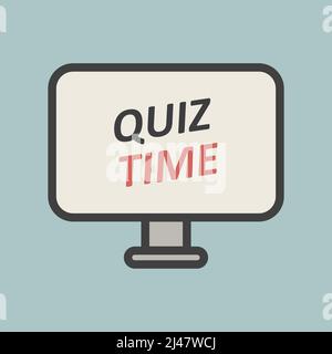 Online Quiz From on Phone. Choice and survey. Symbol of quiz online in website, choice and quiz exam list Stock Vector