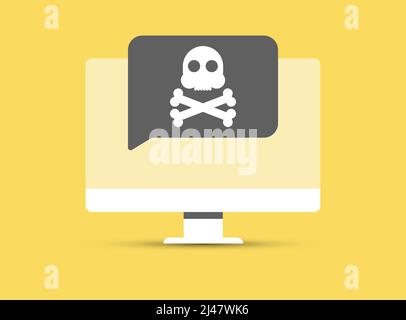 Vector illustration of error. Page error on desktop screen. Flat style design Stock Vector