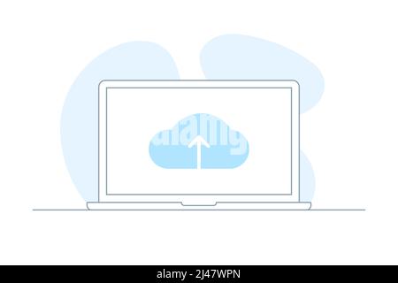 Upload vector icon, cloud storage symbol. Vector illustration for web site Stock Vector