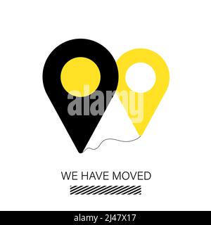 Indicated Place on the Map. We Have Moved Stock Vector